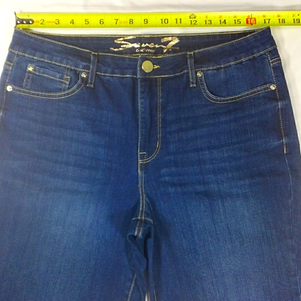 Seven7 Sunset Bermuda Denim Blue Jean Shorts SZ 14 - Picture 2 of 8